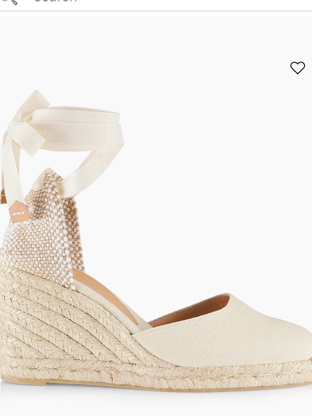 Espadrille Wedge Ankle-Tie Sandal in Cream